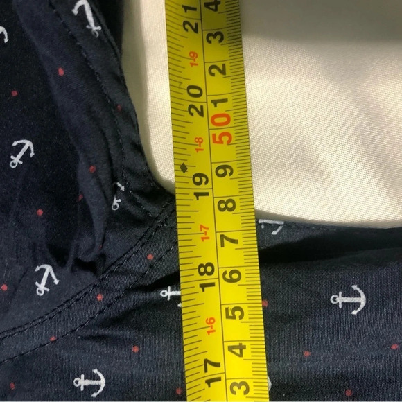 PaperDenim&Cloth Navy Blue Nautical button Down long sleeve shirt 100% Cotton - Picture 11 of 11